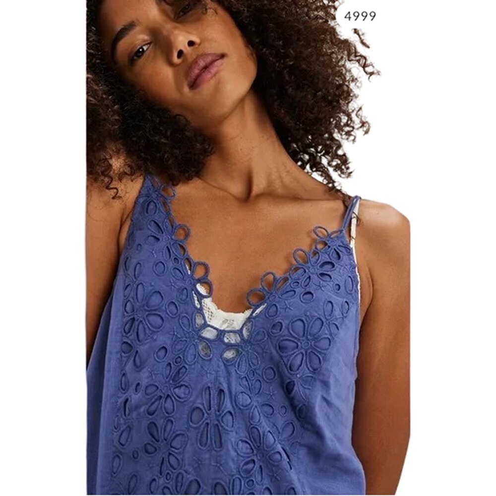 FREE PEOPLE FP ONE CASELLA DROP WAIST COTTON SLIP DRESS - Picture 3 of 3